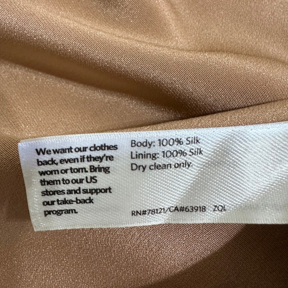 Eileen Fisher 100% Silk Kimono Jacket Women's XL Camel Open Front Belted Pockets - Picture 5 of 8